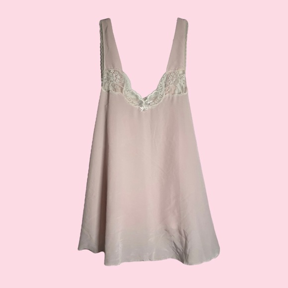 Frenchmaid Pastel Pink Tank Top with White Lace - Picture 1 of 7